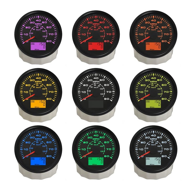 ELING Car Motorcycle Boat GPS Speedometer Odometer 0-80MPH 0-120KM/H ATV UTV with 8 Different Backlight 85mm - Image 3